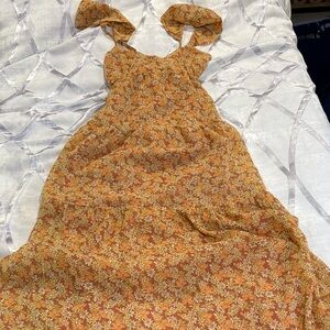 Madewell Orange Floral Dress